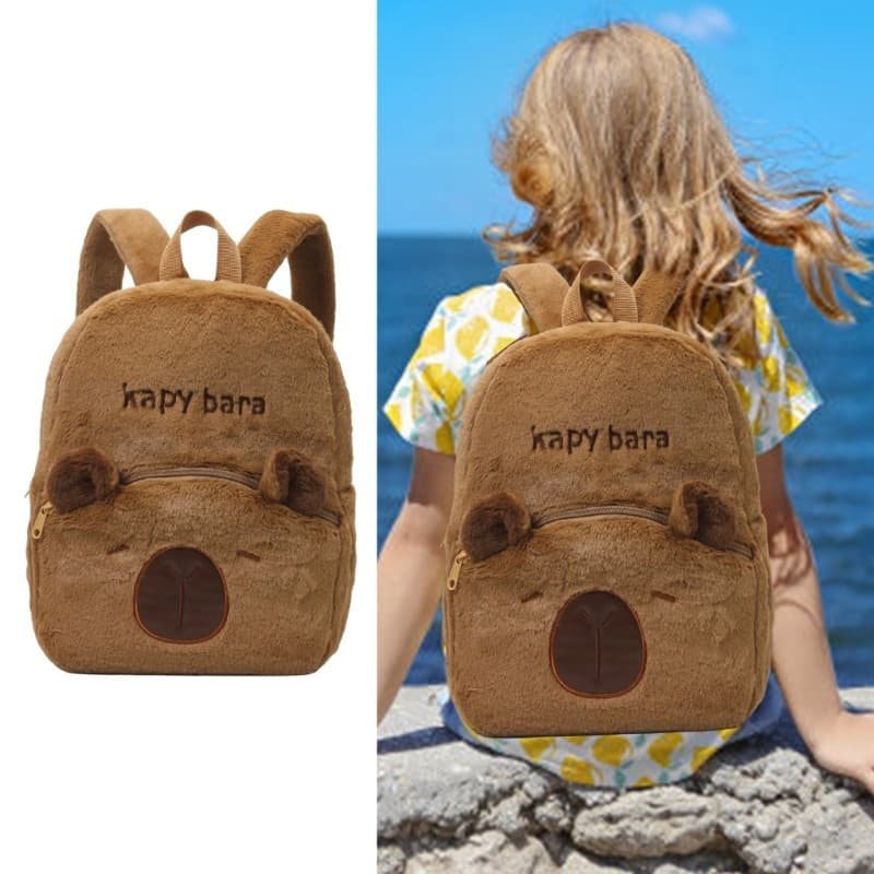 MR Mochila De Pelúcia Capivara De Grande Capacidade Bolsa Escolar Elegante Para Passeios Casuais WI7G