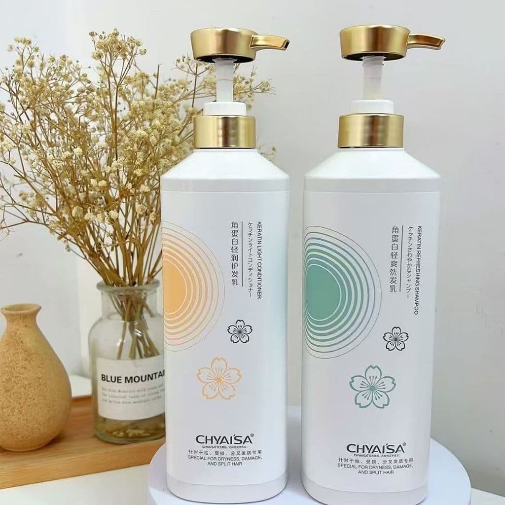 Yueya Feng queratina refrescante Shampoo queratina hidratante condicionador suavização máscara de cabelo controle de óle