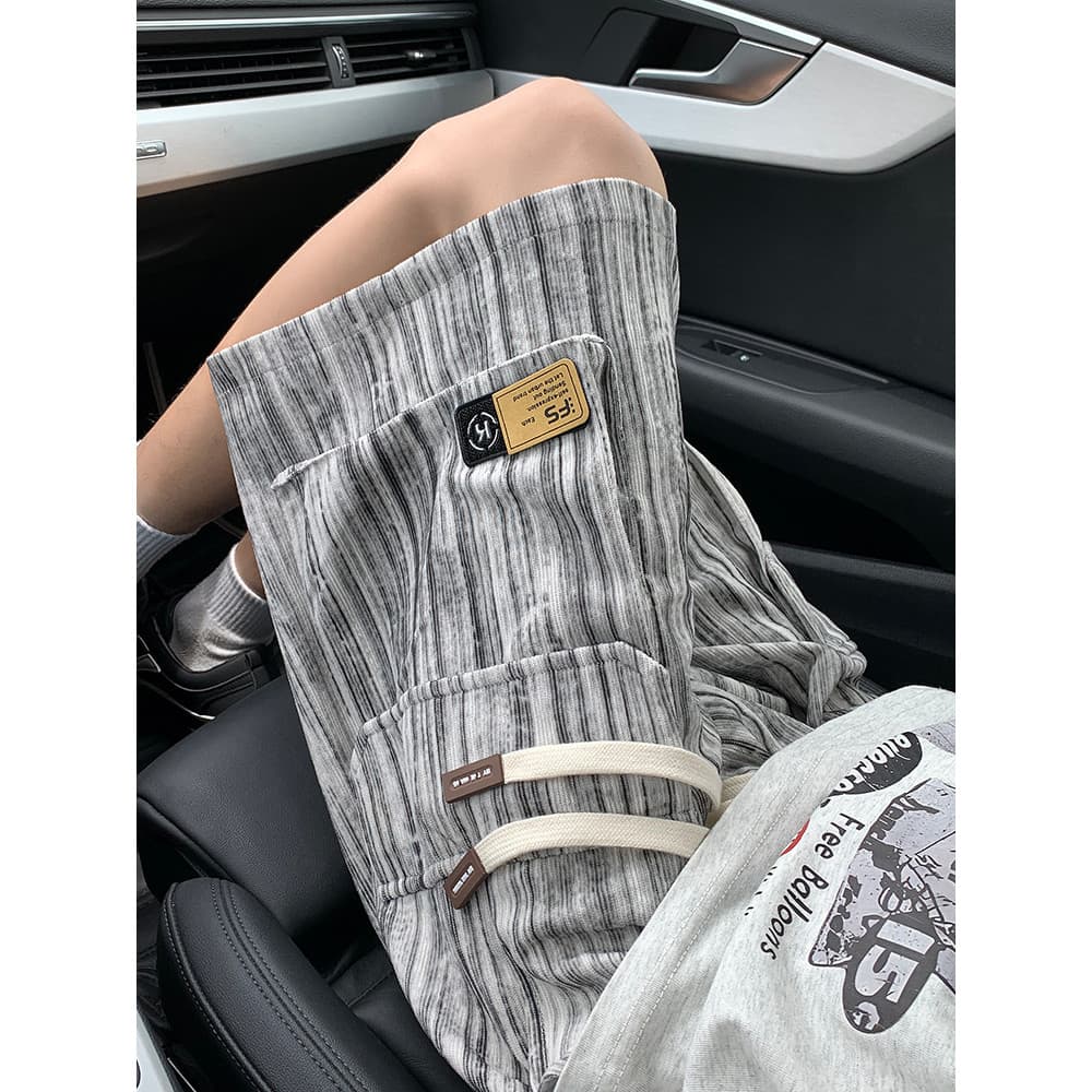 Americano Tie-Dye macacão Shorts masculino verão fino listrado Design calças esportivas soltas casuais calças de cinco p