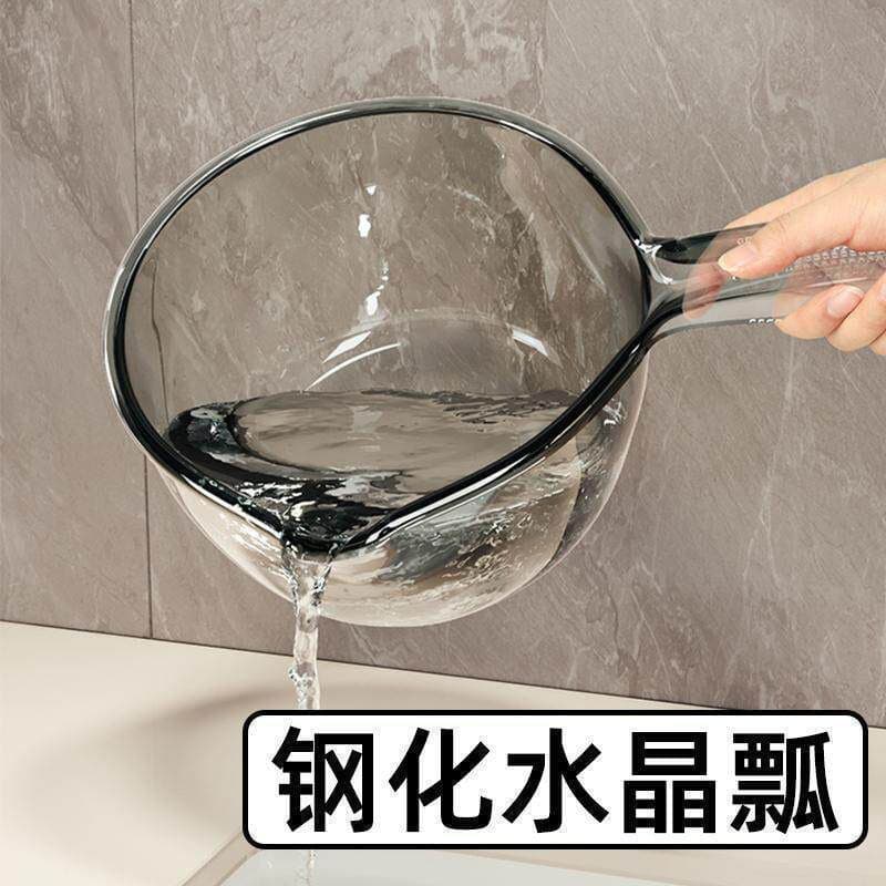 Concha de cristal temperado não pode cair concha de água cozinha doméstica concha de água transparente com escala concha