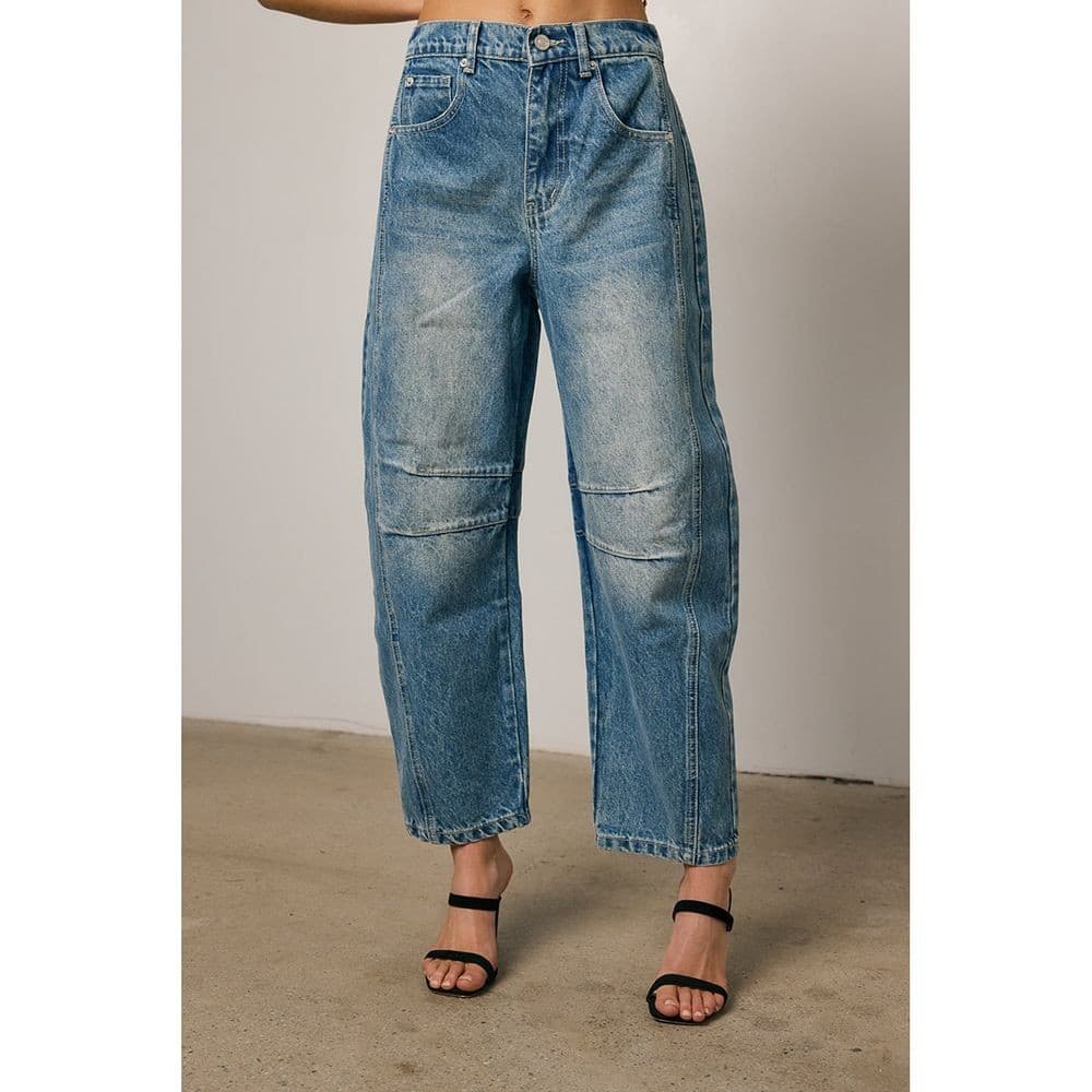 Retro na moda Jeans 2025 primavera outono solto perna larga lavado Casual All-Match calças compridas
