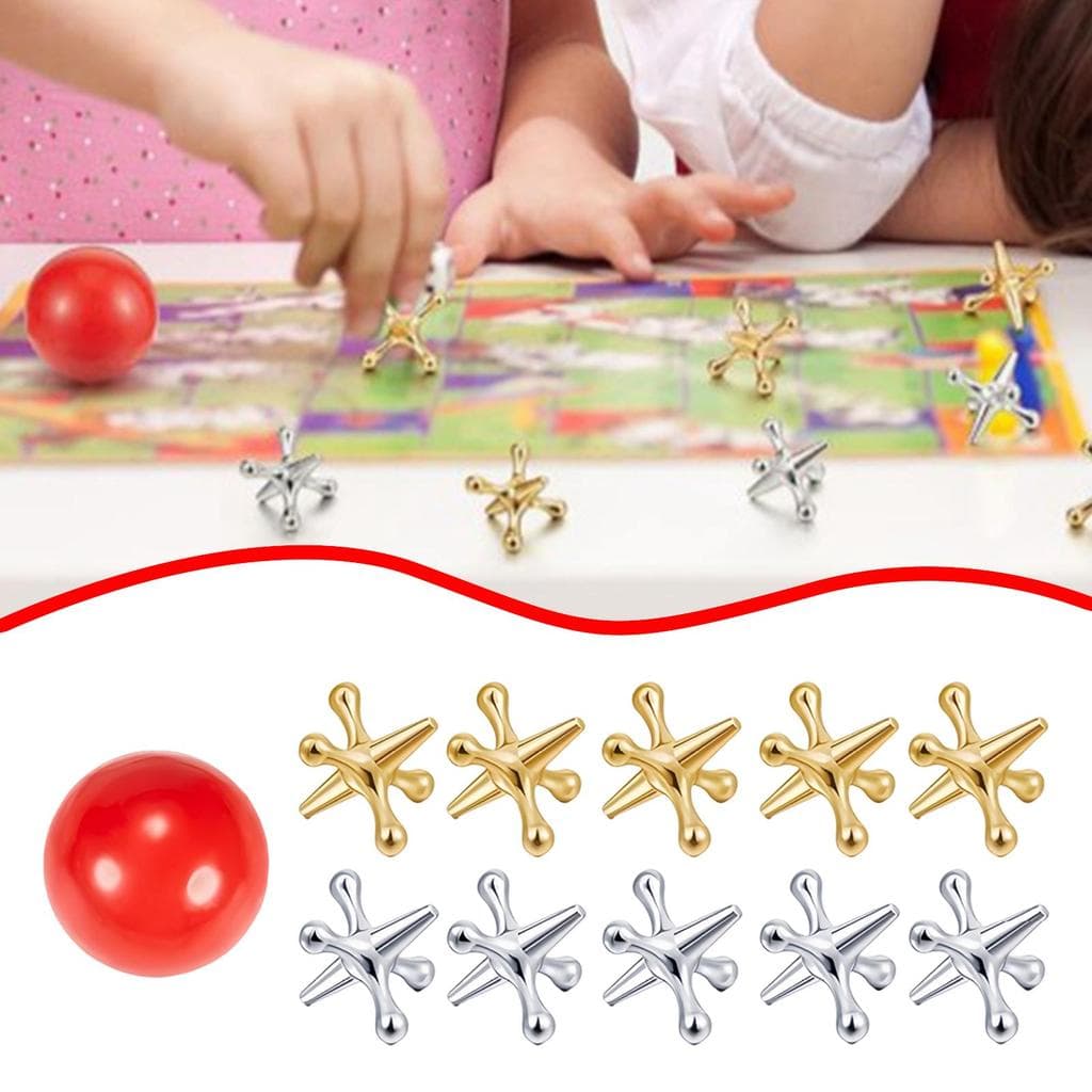 [hellery] Conjunto De Jogos Jacks Com Bolas , Mini Recheios De Meias De Brinquedo , Atividades De Mesa Tradicionais