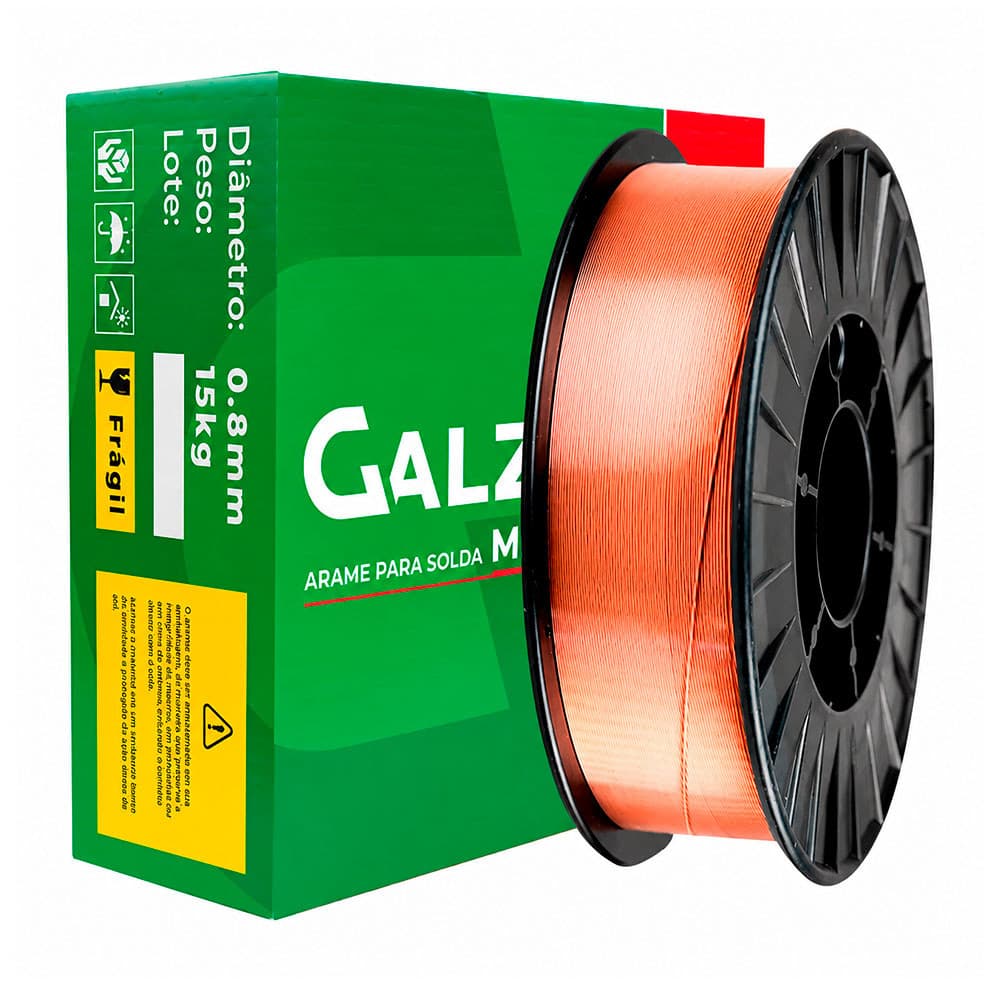 Arame de Solda MIG 0.8mm ER70S-6 15KG Galzer