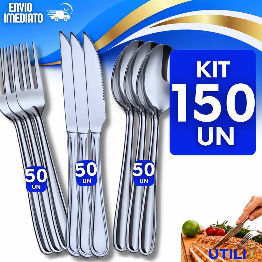 Kit Talher Inox Garfo Faca Colher Cozinha Restaurante Garfos Facas Talheres Aço Inoxidável