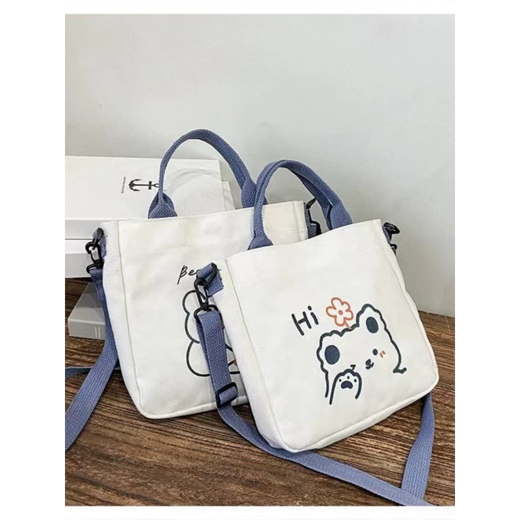 Bonito estudante bolsa de lona portátil ins moda compras bolsa de ombro presente lembrança saco Casual estilo japonês