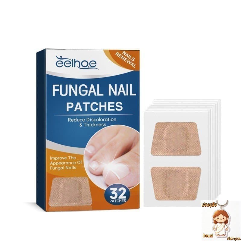 Um adesivo utilizado para melhorar a onicomicose dos pés e que possui propriedades antibacterianas
