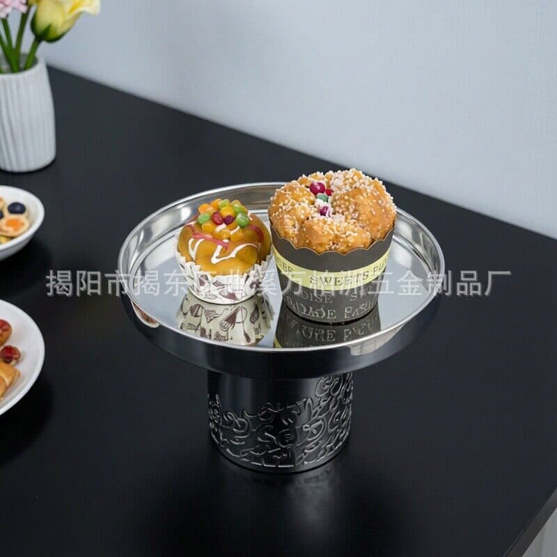Nordic luz estilo de luxo placa frutas aço inoxidável padrão oco expositor criativo placa frutas High-End acessórios par