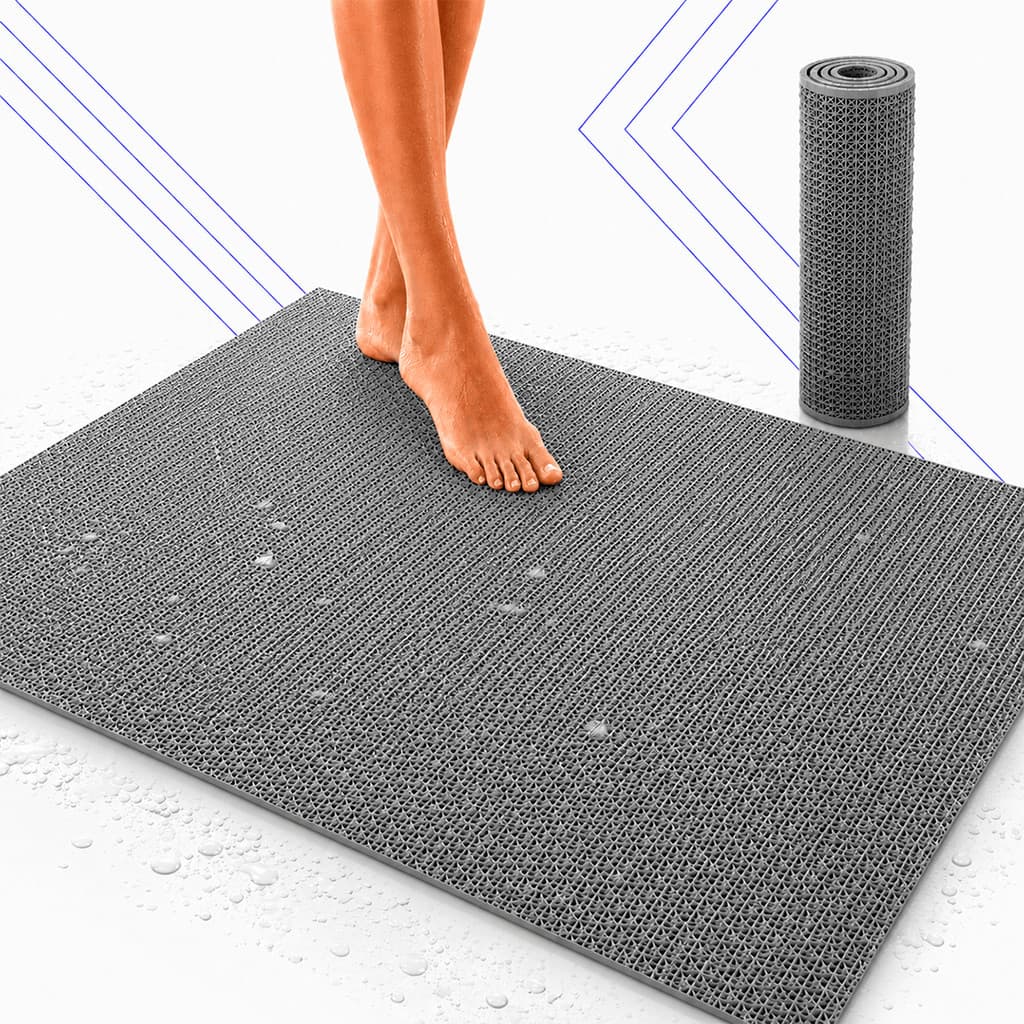 Kit 4 Tapete Box Banheiro Antiderrapante PVC Lavável Vazado 100x60 Área Úmida Sauna Piscina Idoso