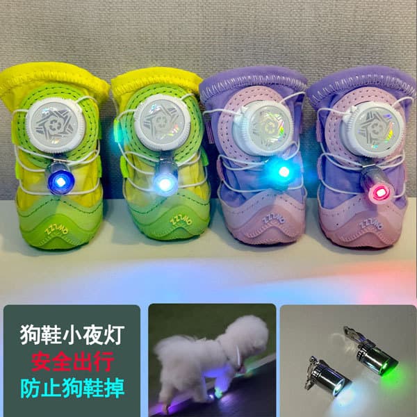 Legal cão de estimação luminoso sapato luz pequeno cão Bichon Teddy Schnauzer noite andando cão Anti-perdido sapato luz