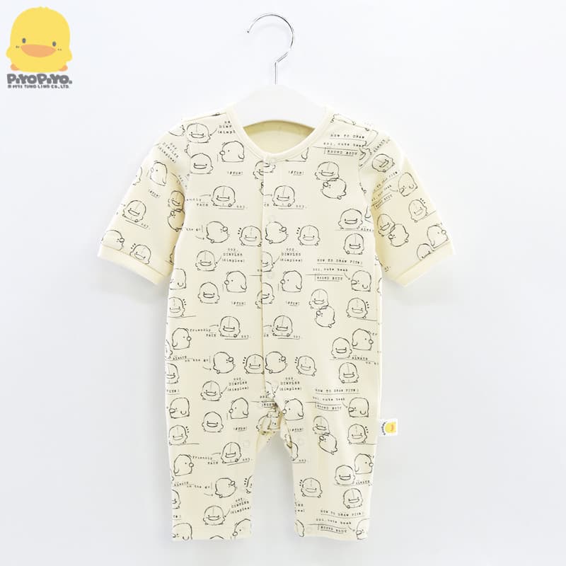 Macacão de bebê patinho amarelo recém-nascido algodão puro manga comprida macacão 0-6 meses masculino feminino bebê prim