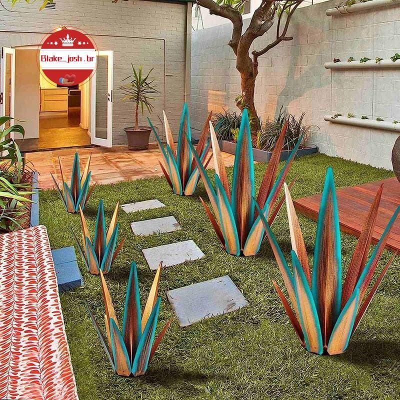 [Qualidade B] Escultura Rústica De Grande Tequila Para Pátio Externo , Decoração De Casa Pintada À Mão 55 Cm