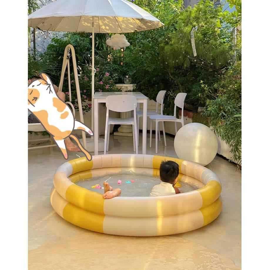 Crianças piscina inflável do agregado familiar dobrável listrado piscina do bebê verão jogando água jogando água infláve