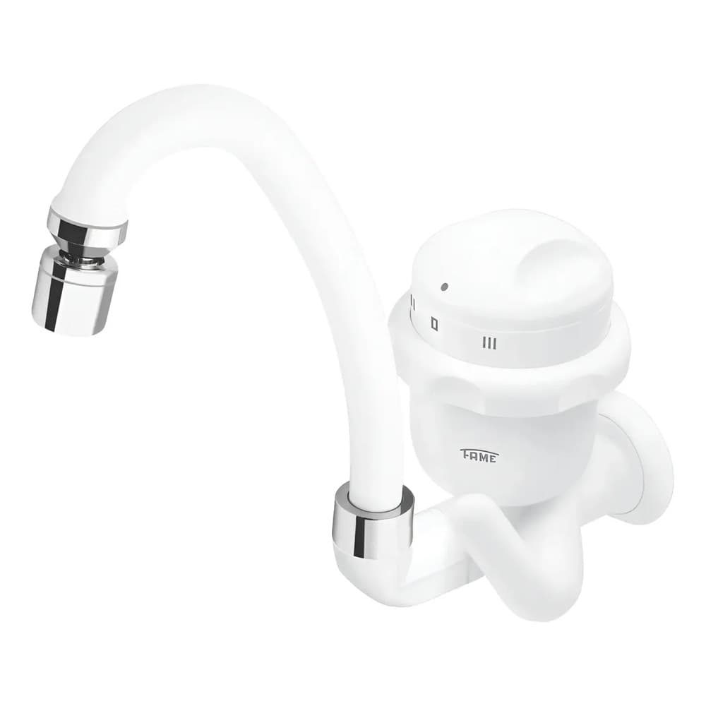 Torneira Elétrica de Parede Fame Bica Alta Móvel Branca 5400W 220V