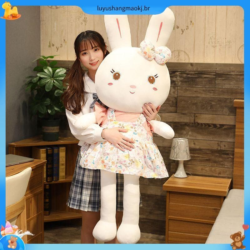 Flor pano coelho brinquedo de pelúcia pequeno coelho branco boneca Ragdoll menina boneca dormindo crianças presente da m