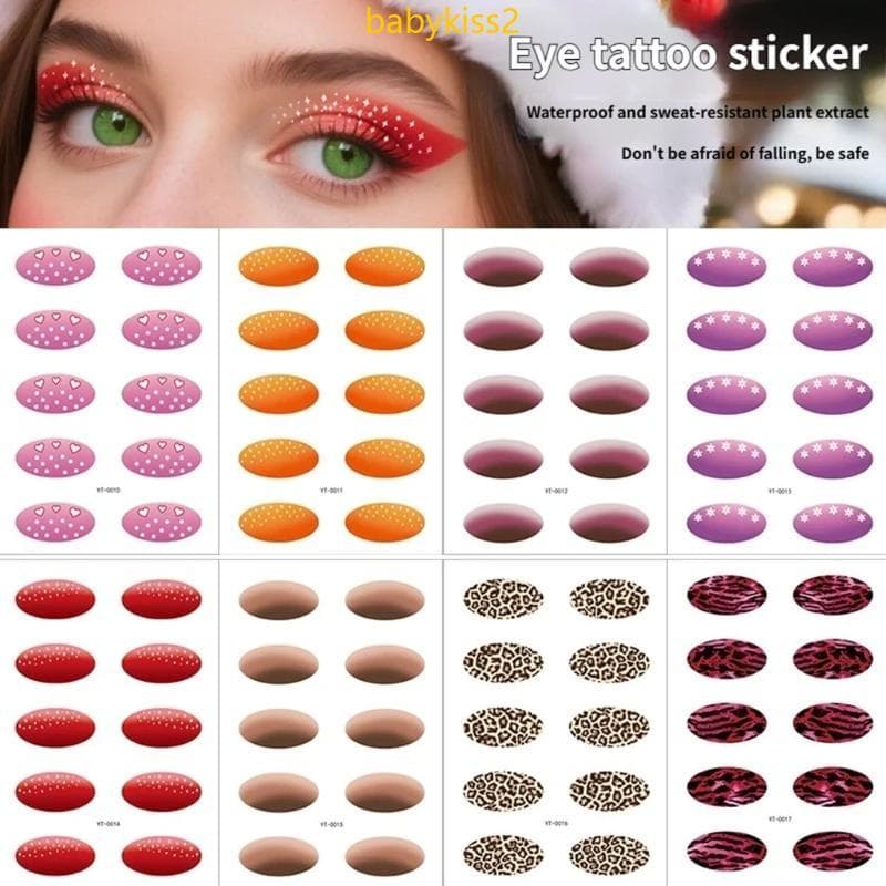 1 Step Eye Cosmetics Stickers 10 Padrões Elegantes Fórmula À Prova D Para Olhos Sensíveis