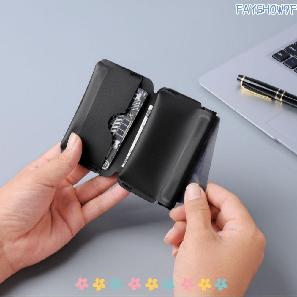 Bolsa De Moedas FAYSHOW , Porta-Cartões De Visita Ultraleve Dobrável , Mini EDC Portátil Com Fechamento Automático