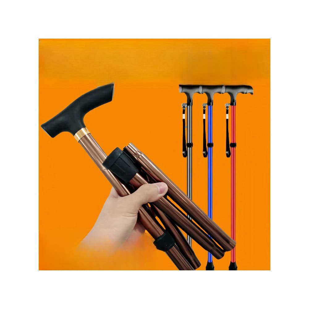 Pólo de Trekking com alça reta, ponta reta, esqui, autodefesa, viagem, absorção de choque, bengala, mão, batalha, caminh