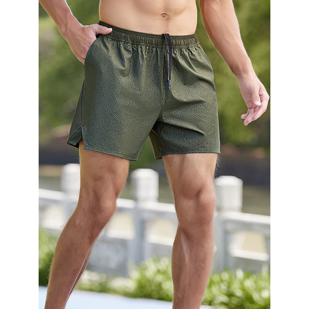 Shorts esportivos masculinos verão ao ar livre correndo calças respirável de secagem rápida magro-ajuste calças de trein