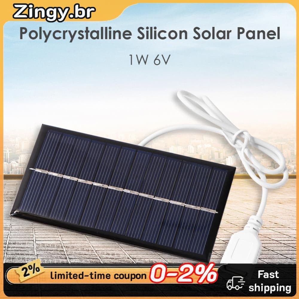 1W 6V Substituição De Painel Solar Portátil Mini Sistema DIY Para Telefone Power Bank Bomba De Água Célula De Ventilador