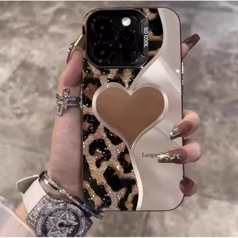 Capa De Telefone Com Estampa De Leopardo Diamante Para Realme C85 Pro C83 C75 C75X C73 C71 C65 C63 C61 C55 C53 C51 C35 N
