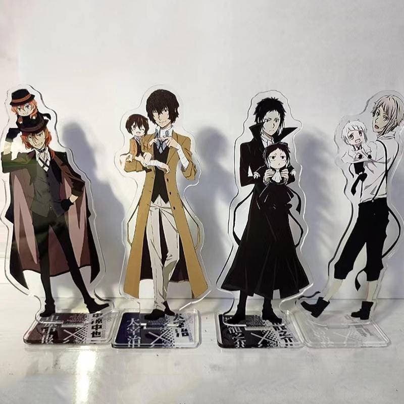 4 Estilos Anime Bungo Stray Dogs Figura Cosplay Stands Acrílico Dazai Osamu Nakajima Atsushi Nakahara Chuuya Akutagawa R