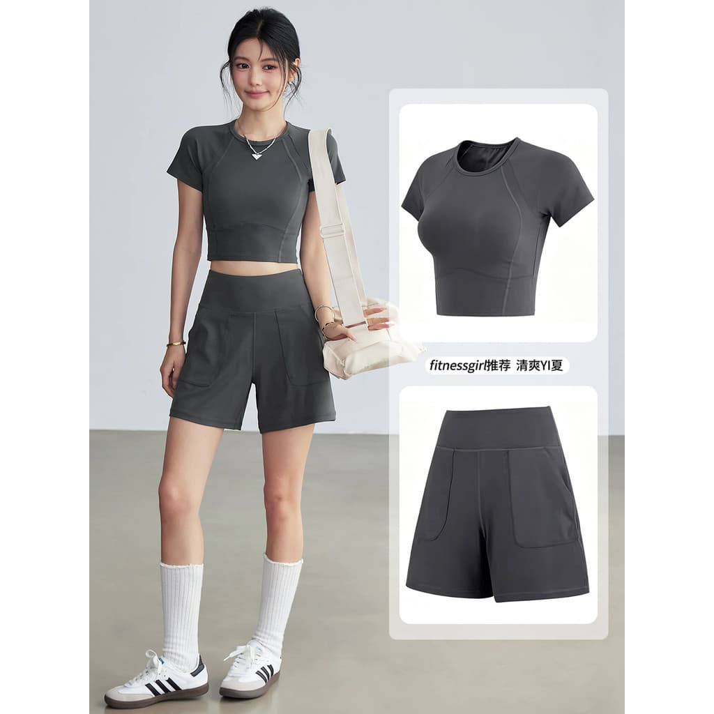 2026 novo estilo respirável esportes Shorts feminino Casual Yoga Wear solto correndo tamanho grande calças de secagem rá