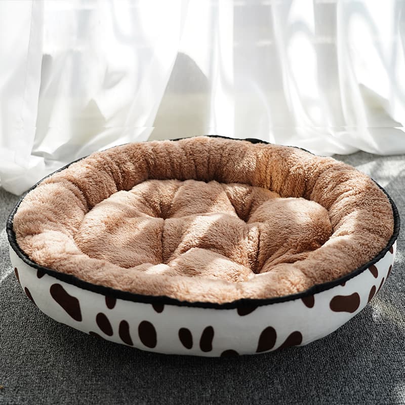 Cama de gato cama de vaca canil inverno quente cama de gato inverno de gato de cachorro forro de lã almofada d