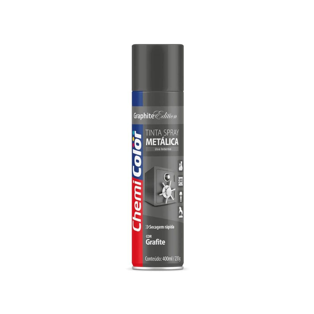Tinta Spray Metálica Grafite 400ml Decoração Artesanato