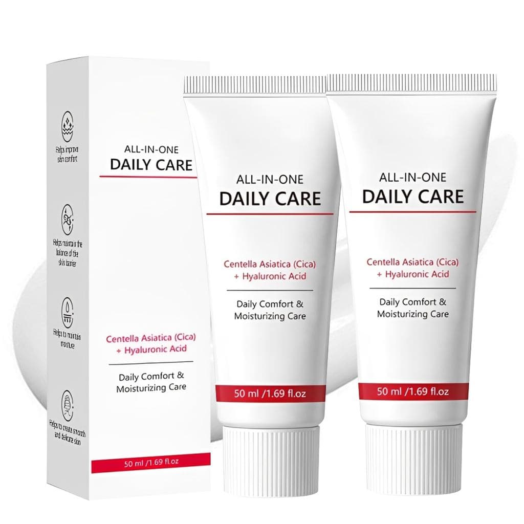 2PCS Creme Hidratante Facial Diário Tudo-em-Um com Centella Asiatica (Cica) e Ácido Hialurônico, Creme Hidratante Leve e