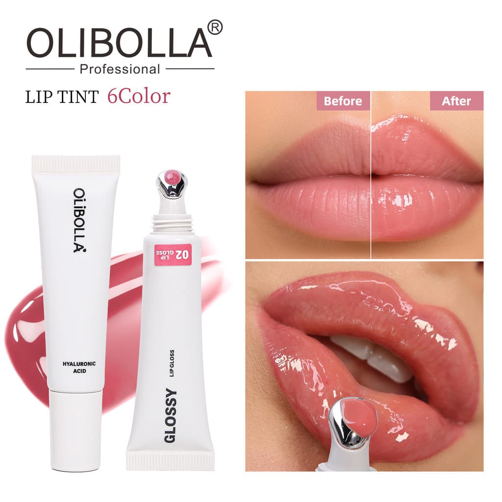 Brilho Labial de Massagem OLIBOLLA com Efeito Refrescante e Brilho Espelhado