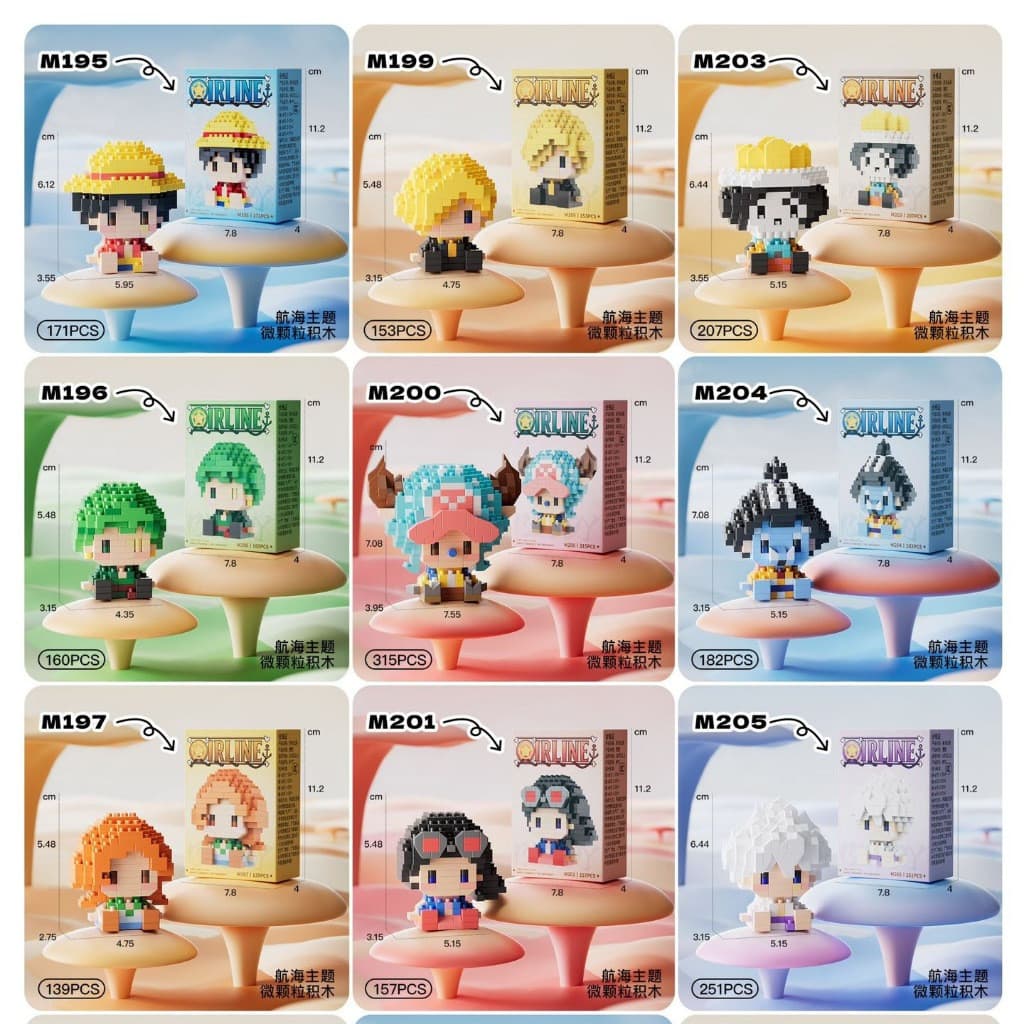 Brinquedos de blocos de montar de pequenas partículas em formato de diamante One Piece Luffy Sabo brinquedo educativo de