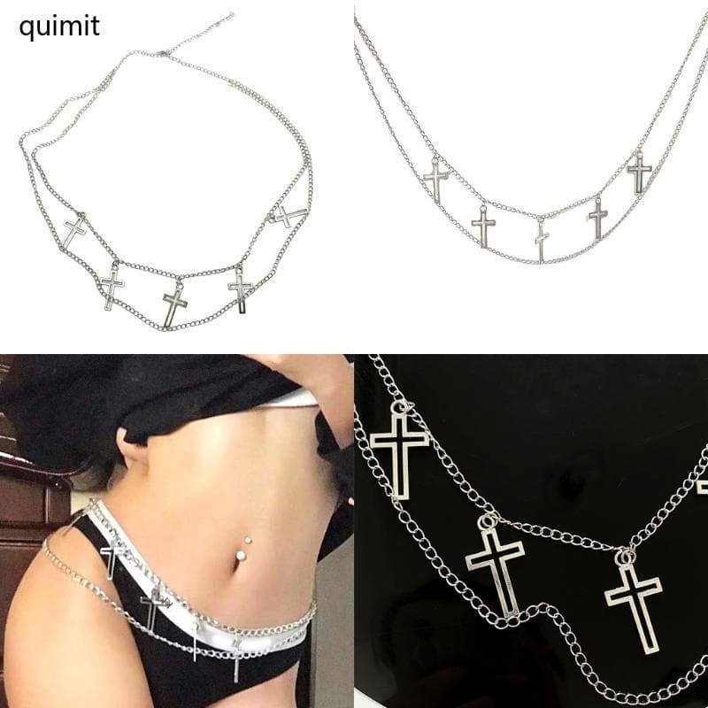 QUIM Cintura Corrente Camadas Corpo Barriga Estômago Jóias