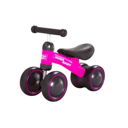 Bicicleta Infantil Sem Pedal Quatro Rodas Equilíbrio Segurança Aprendizado Rosa