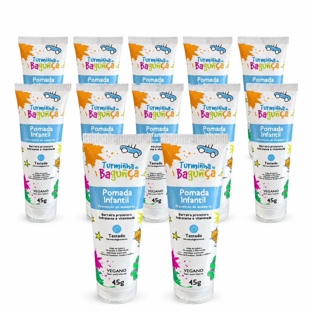 Kit 12 Pomadas Assadura Infantil 45g | Protege e Trata Bebê – Turminha da Bagunça