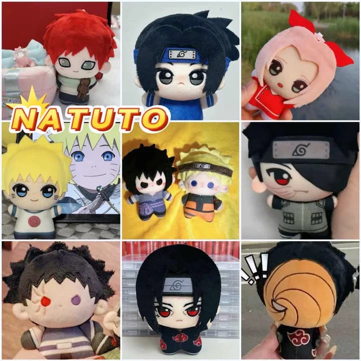 Bonecos de Pelúcia Anime Naruto 10cm Uzumaki Uchiha Sasuke Obito Kakashi Chaveiro Kawaii de Desenho Animado J8JX