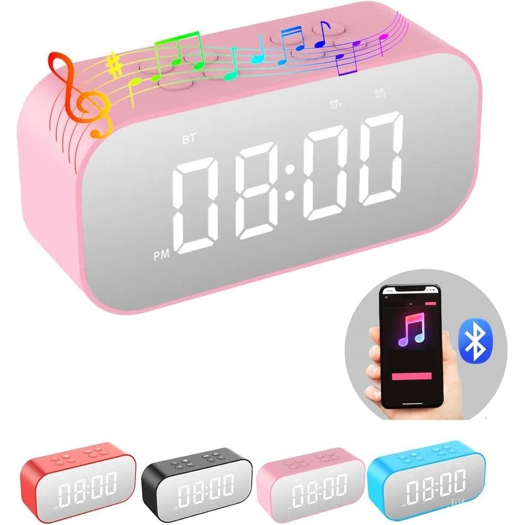 Despertador AFK Com Alto-Falante Bluetooth Para Quarto , Relógio Digital Pequeno Alarmes Duplos , Soneca , Display LED E