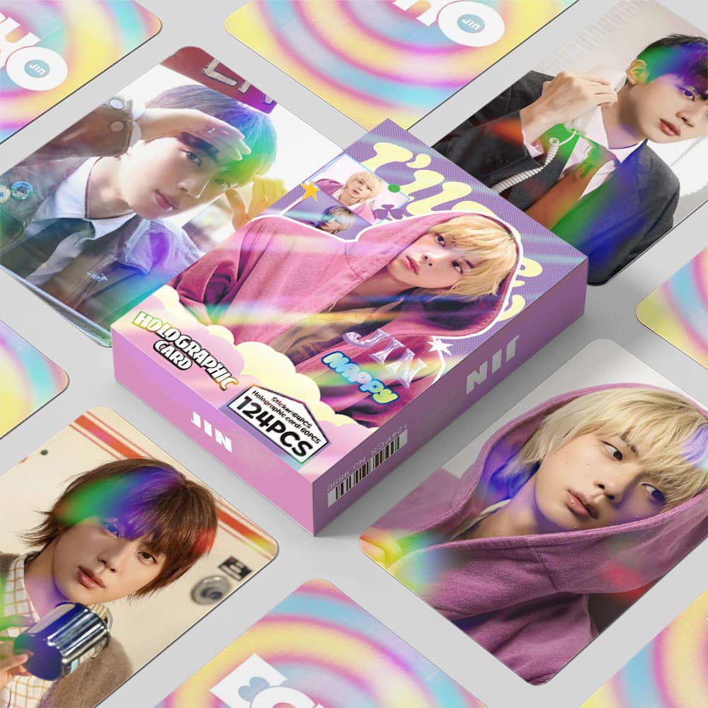 KPOP 124 peças/caixa Cartão Fotográfico BTS SOLO JIN Bangtan Boys Cartão Holográfico Echo Cartão de Coleção LOMO Laser S