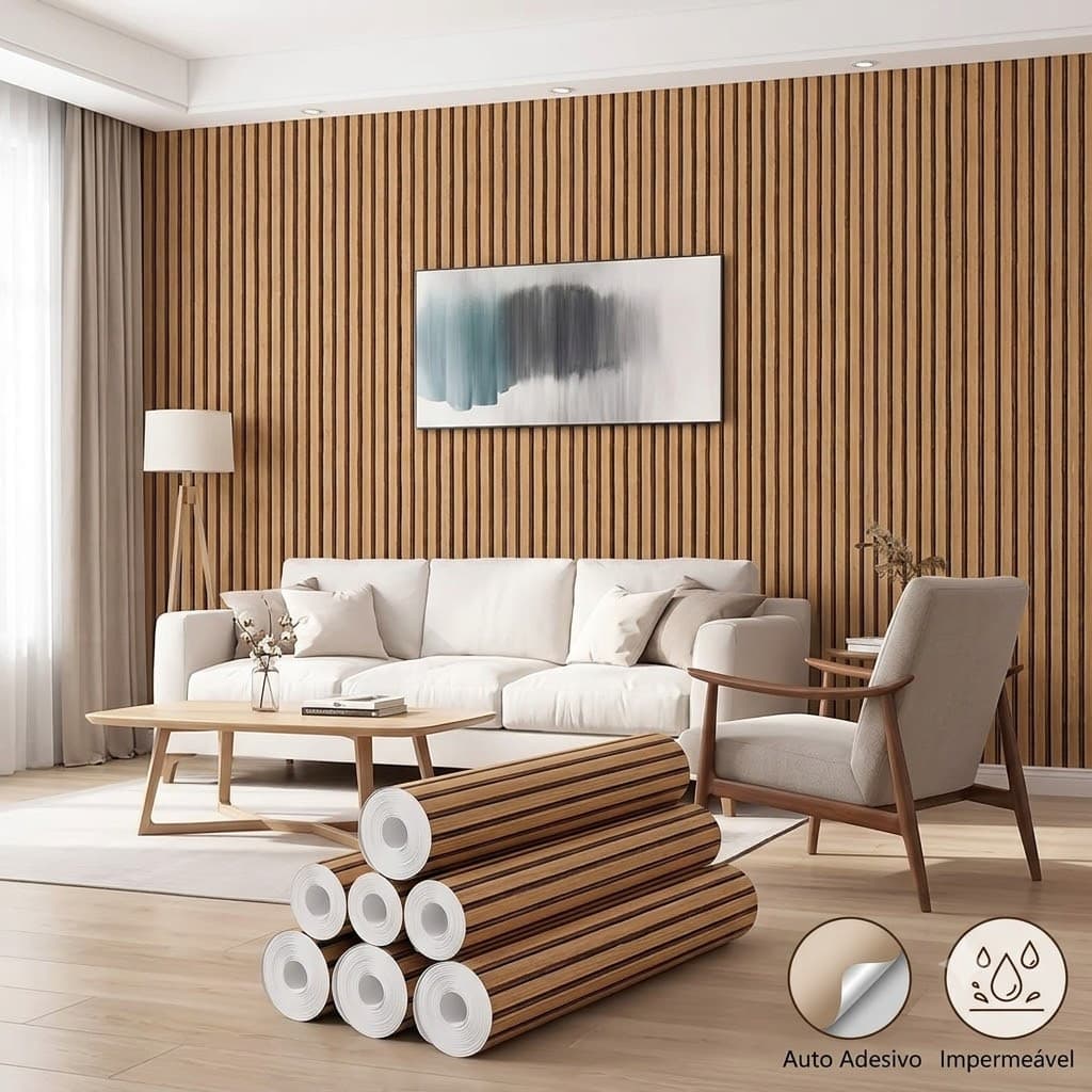 Papel De Parede Adesivo Lavável Tijolo 3D Rolo 12m x 45cm Para Sala Quarto Banheiro Cozinha Autocolante