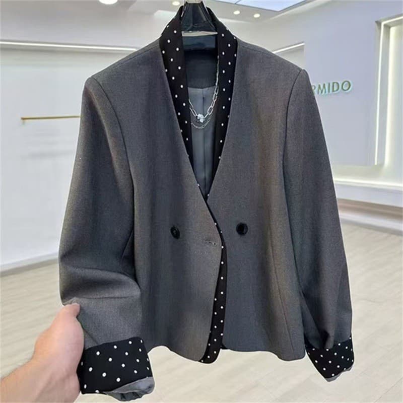 Novo estilo jaqueta de terno feminino tamanho grande Commuter pequena versão coreana terno pequeno