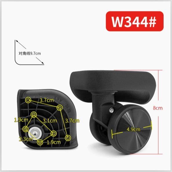 Acessórios para rodas de malas de viagem, rodas giratórias para mala com cadeado, rodas de reparo para malas de viagem,