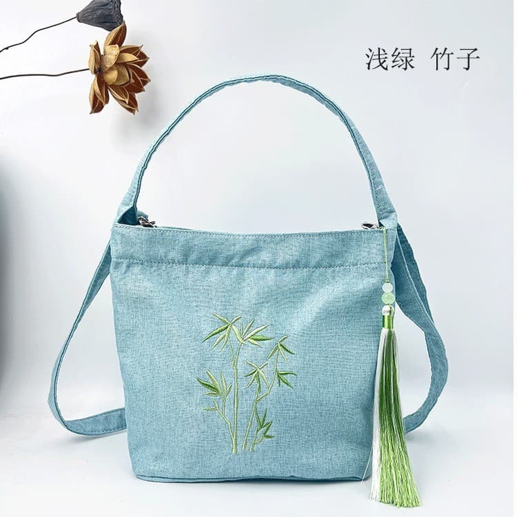 Bolsa bordada estilo Han, nova bolsa de estilo chinês, bolsa artística versátil, bolsa transversal tradicional chinesa,