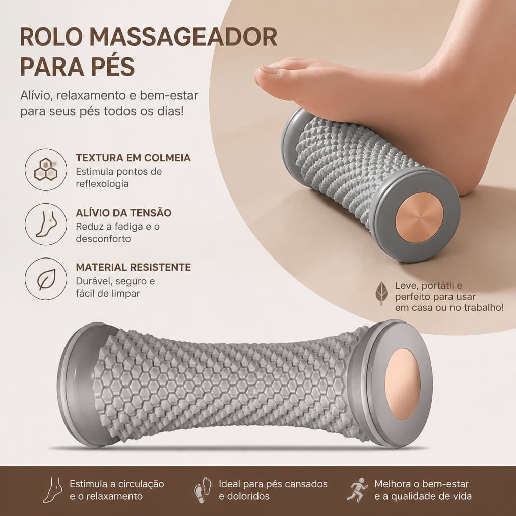 Rolo De Massagem Massageador De Pés , Bola De Ioga , Fáscia Plantar , Cuidados De Relaxamento Muscular , Manual De Plást