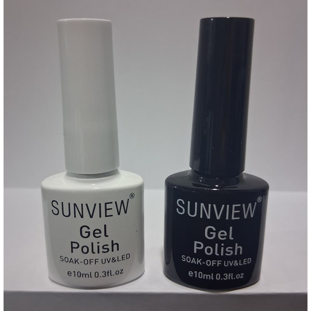 Kit 2 Esmaltes Em Gel Branco e Preto SUNVIEW 10ml LED/UV Nail Art Designer Unhas Proficional.