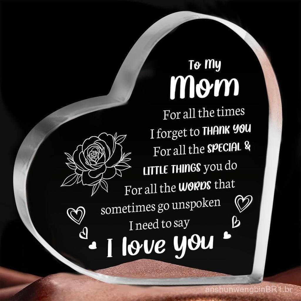 1/12 presentes para a mãe, presente de aniversário para a mãe, presente "Eu te amo, mãe" - lembrança de acrílico para a