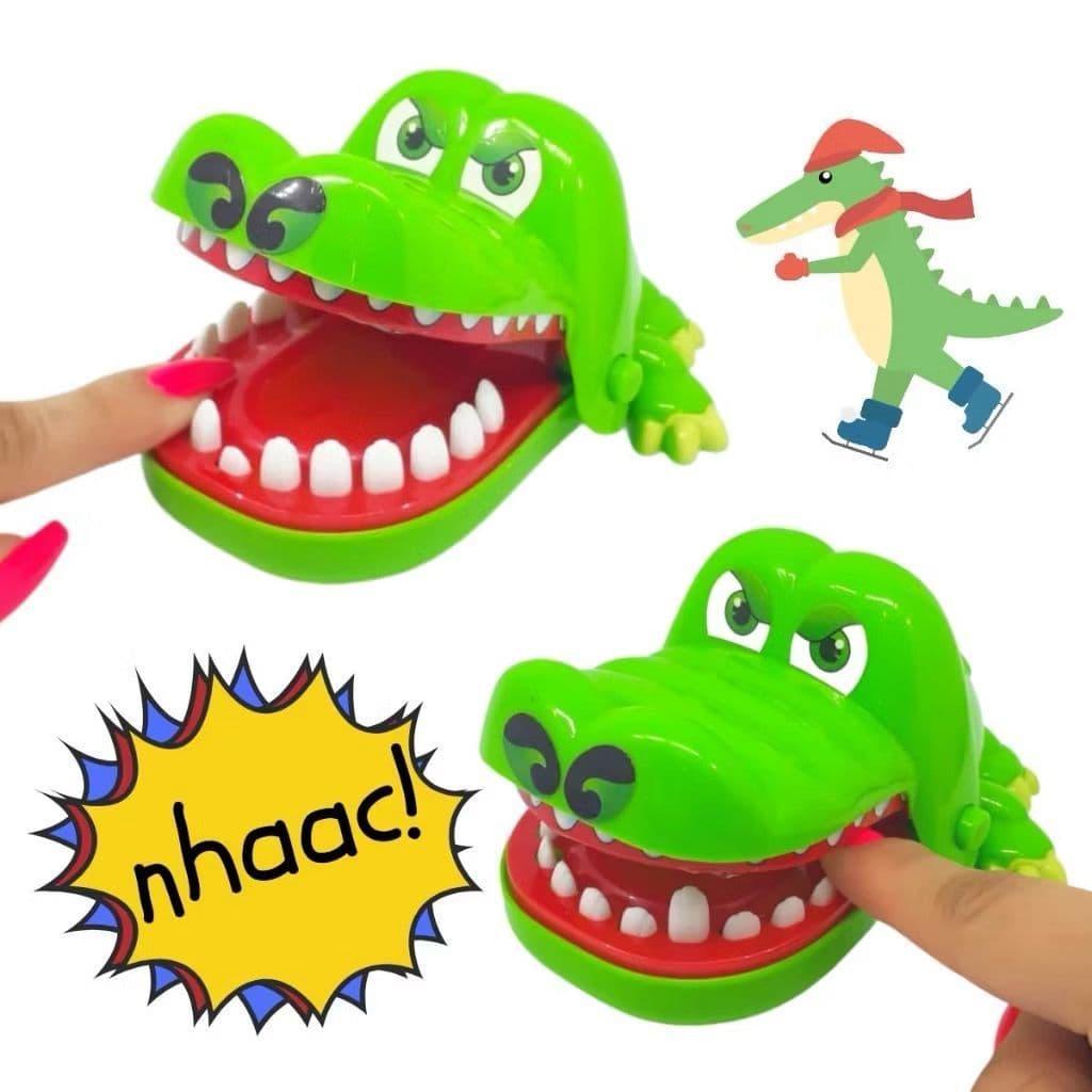 Crocodilo Engraçado Boca Jogo Dentista Mordida Dedo Jacaré Roleta Jogo Brinquedo