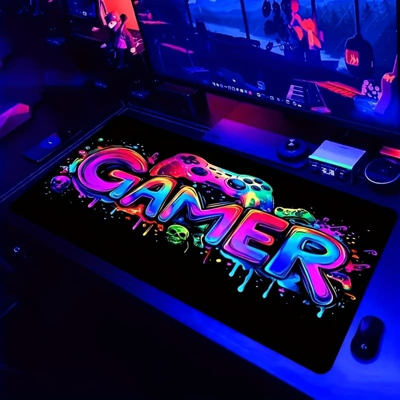 Tapete Colorido Do Rato Jogo Controlador Jogador Graffiti , De Mesa Grande Impermeável Da Borracha Antiderrapante Borda