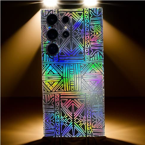 Película Traseira Com Padrão de laser luminoso pra samsung s22/s23/s24/ plua/ultra serie s modelo