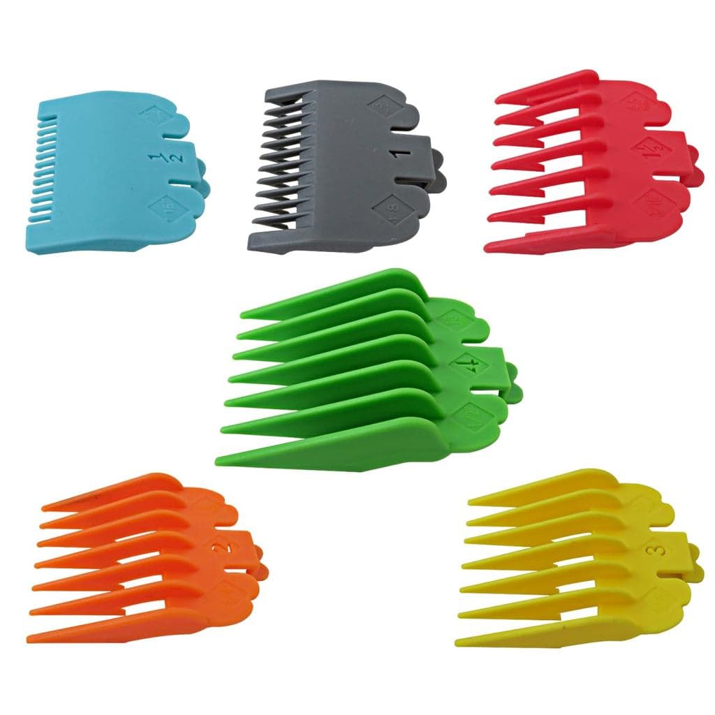 Conjunto de 6 Pentes de Corte com Código de Cores Compatíveis com a Maioria das Máquinas de Cortar Cabelo Wahl, para MC2