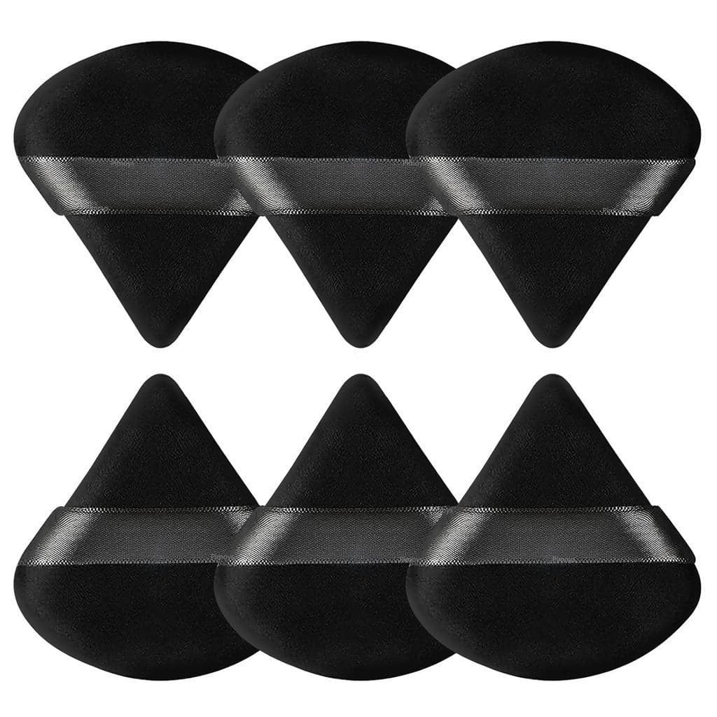 Pimoys 6 Pcs Esponja de Maquiagem Triangular Macia para Rosto, Esponja de Veludo para Pó Solto (Preto) CTRP H2LR