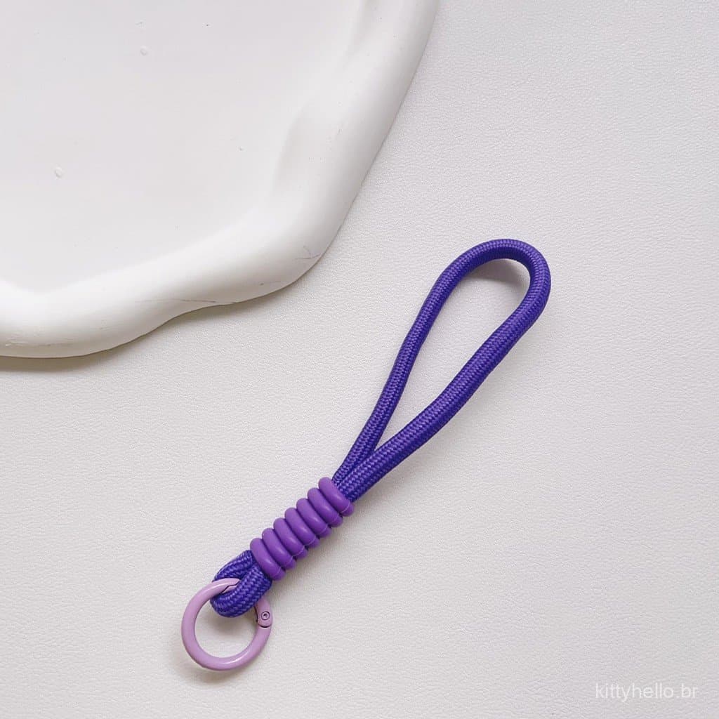 Cordão para celular minimalista e moderno com blocos de cor, chaveiro universal de malha curta, acessório criativo para